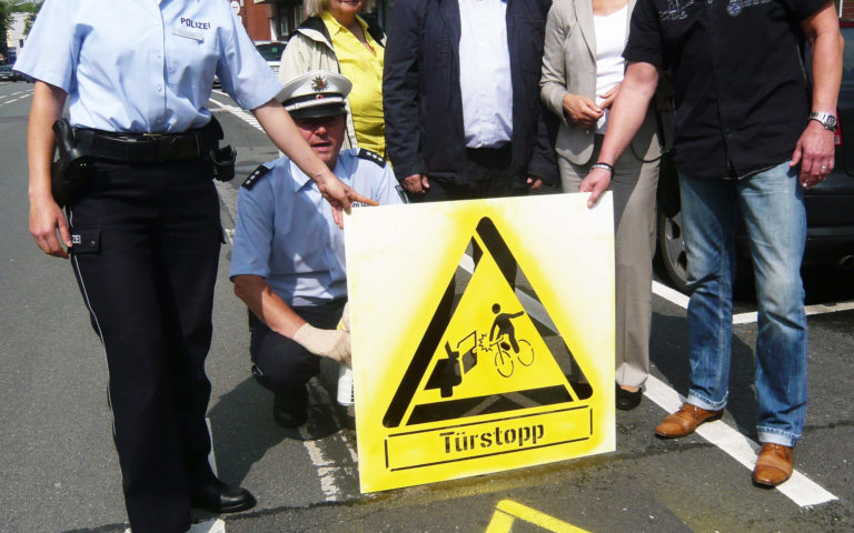 Foto Graffiti-Aktion Radfahrer 10-07-14